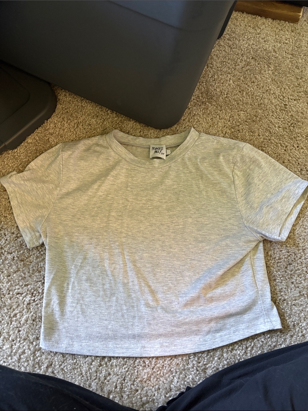 Princess Polly Light Heather Gray Short Sleeve Cropped Tee